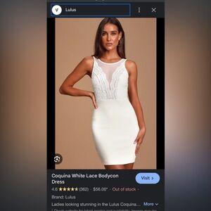Lulu’s Coquina White Lace Bodycon Dress